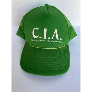 Certified Irish American CIA Green Saint Patricks Day Adjustable Trucker / Baseb